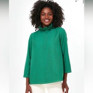 Tuckernuck Emerald Green Burnout Faye Blouse XXXL